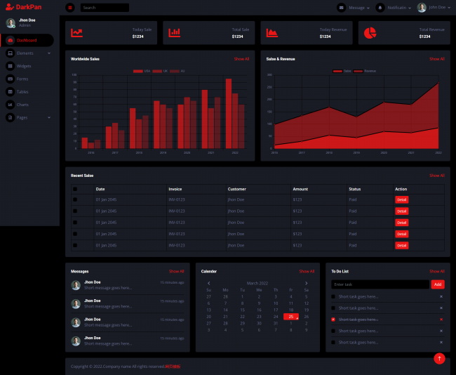 后台数据统计Bootstrap5模板