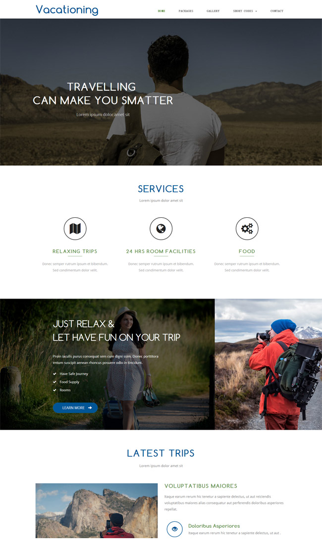响应式旅游度假HTML5模板