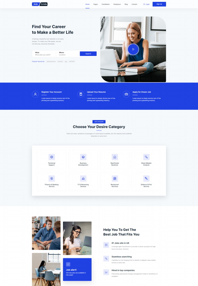 在线岗位求职门户网站模板