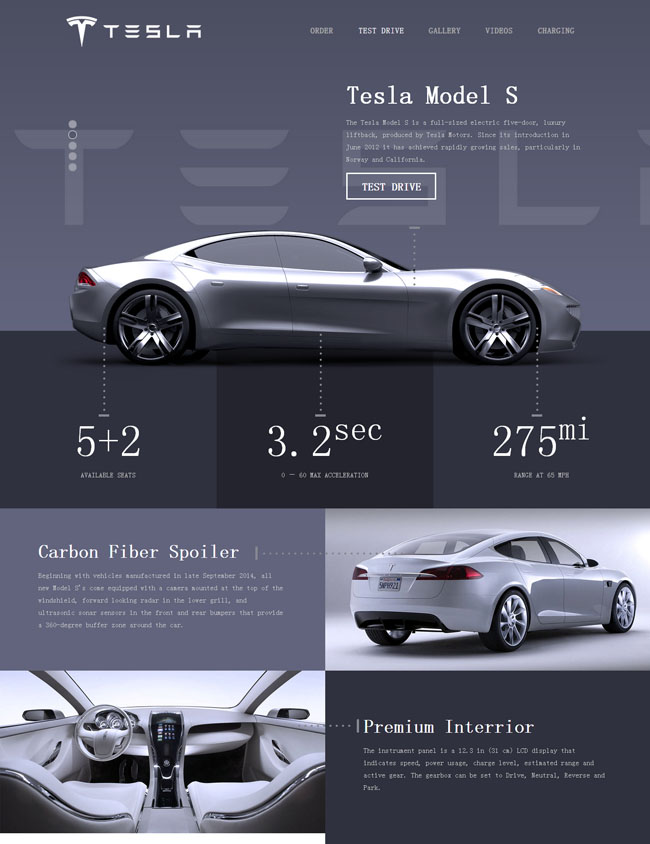 特斯拉汽车公司网站模板