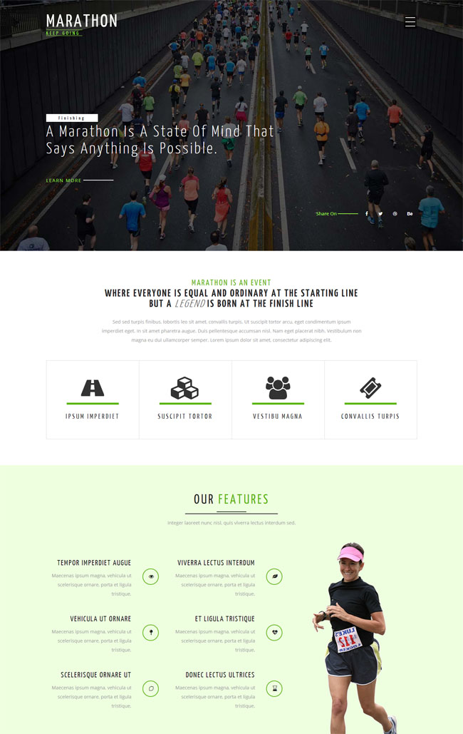 马拉松运动HTML5模板